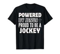 Bereitgestellt von Jesus Proud to Jockey Christian Faith Preisgünstiges Grafik-T-Shirt, Herren, Schwarz, M