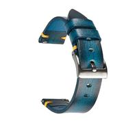 Berfine 18mm Retro Handgemacht Rindsleder Uhrenarmband, Quick Release Leder Uhrenband,Ersatzarmband für Damen Herren,Blau