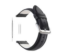 Berfine Ersatz-Uhrenarmband aus Kalbsleder, extra weiches Leder Uhrenarmband für Herren und Frauen, Schwarz Braun, 14mm 16mm 18mm 20mm 22mm, Schwarz, 18mm