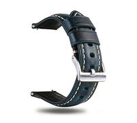 Berfine Quick Release Rindsleder Uhrenarmband, Vintage Retro Pull-Up Leder Uhrenband mit Schnalle aus Edelstahl, Ersatzarmband für Damen Herren Uhr und Smartwatch Bandbreite 18mm 20mm 22mm 24mm 26mm