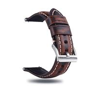 Berfine Quick Release Rindsleder Uhrenarmband, Vintage Retro Pull-Up Leder Uhrenband mit Schnalle aus Edelstahl, Ersatzarmband für Damen Herren Uhr und Smartwatch Bandbreite 18mm 20mm 22mm 24mm 26mm