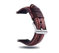 Berfine Quick Release Rindsleder Uhrenarmband, Vintage Retro Pull-Up Leder Uhrenband mit Schnalle aus Edelstahl, Ersatzarmband für Damen Herren Uhr und Smartwatch Bandbreite 18mm 20mm 22mm 24mm 26mm