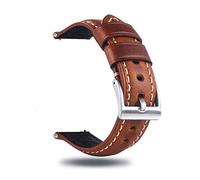 Berfine Quick Release Rindsleder Uhrenarmband, Vintage Retro Pull-Up Leder Uhrenband mit Schnalle aus Edelstahl, Ersatzarmband für Damen Herren Uhr und Smartwatch Bandbreite 18mm 20mm 22mm 24mm 26mm