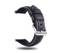 Berfine Quick Release Rindsleder Uhrenarmband, Vintage Retro Pull-Up Leder Uhrenband mit Schnalle aus Edelstahl, Ersatzarmband für Damen Herren Uhr und Smartwatch Bandbreite 18mm 20mm 22mm 24mm 26mm