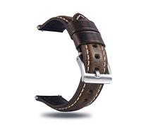 Berfine Quick Release Rindsleder Uhrenarmband, Vintage Retro Pull-Up Leder Uhrenband mit Schnalle aus Edelstahl, Ersatzarmband für Damen Herren Uhr und Smartwatch Bandbreite 18mm 20mm 22mm 24mm 26mm