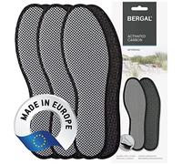 BERGAL AKTIVKOHLE 3 Paar hygienische Einlegesohlen mit Aktivkohle gegen Gerüche Deo Active Schuheinlagen für hygienisch frische Füße, Klimaregulierung für Freizeit- Sport- und Arbeitsschuhe. Gr. 38