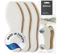 BERGAL BAMBOO 3 Paar luftige Frotteesohlen für hohe Feuchtigkeitsaufnahme, frische Füße, verbessert das Fußklima im Schuh, ideal bei Fußschweiß, für alle Freizeitschuhe und Sneaker, Gr. 39