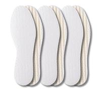 BERGAL COTTON, 3 Paar weiche, dünne Barfuß-Sohlen, 100% Baumwolle + Latexschaum-Polsterung, mit hoher Feuchtigkeitsaufnahme für frische Füße den ganzen Tag, hautfreundlich und waschbar, Gr. 45