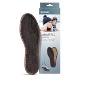 BERGAL Lammfell Einlegesohle - mollig und warm für Erwachsene und Kinder (Gr. 26-48) + Rema Einlagenbeutel (34, Braun)
