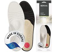 Bergal Soft Luxury Premium-Fußbetten extra weich, pflanzlich gegerbtes Leder mit Pelotte, Mittelfußstütze und Fersenpolster, orthopädische Leder Schuheinlagen, Aktivkohle gegen Schweißfüße, Gr. 37