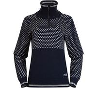 Bergans W Alvdal Wool Half Zip Navy Blue - Vanilla White, Größe XS - Merino Freizeitpullover, Farbe Blau