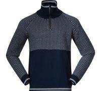 Bergans Men's Alvdal Wool Half Zip Navy Blue/Vanilla White M