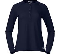 Bergans Damen Lysebu Wool Henley Longsleeve (Größe L, blau)