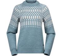 Bergans W Nordmarka Merino Jumper, Light Agave Green - Vanilla White / M, Damen Pullover