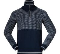 Bergans Men's Alvdal Wool Half Zip Navy Blue/Vanilla White L
