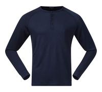 Bergans Herren Lysebu Wool Henley Longsleeve (Größe XXL, blau)