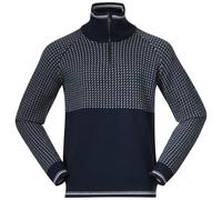 Bergans Men's Alvdal Wool Half Zip Navy Blue/Vanilla White L
