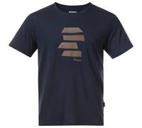 Bergans M Rabot Mount Wool Tee, Navy Blue - Warm Sand Pta / L, Herren Kurzarmshirt