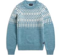 Bergans W Nordmarka Merino Jumper, Light Agave Green - Vanilla White / M, Damen Pullover