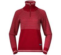 Bergans W Alvdal Wool Half Zip Damen Outerwear - Red - Vanilla White