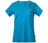 Bergans W Rabot Emblem Wool Tee, Aqua Lagoon / L, Damen Kurzarmshirt
