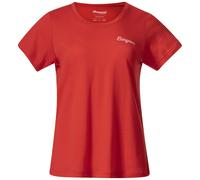 Bergans W Rabot Emblem Wool Tee, Fire Red / L, Damen Kurzarmshirt
