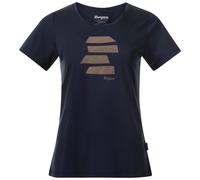 Bergans W Rabot Mount Wool Tee, Navy Blue - Warm Sand Pta / S, Damen Kurzarmshirt