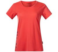 Bergans W Vaagaa Adventure Merino Tee, Peachy Red - Granite Blue Mgv / M, Damen Kurzarmshirt