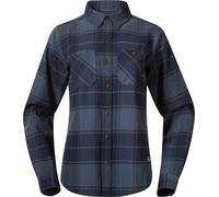 Bergans Women's Nordmarka Flannel Shirt Granite Blue/navy Blue Check XS
