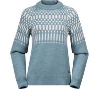 Bergans Women's Nordmarka Merino Jumper Light Agave Green/vanilla White L