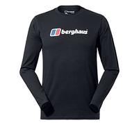 Berghaus Herren Organic Langarm-T-Shirt mit großem klassischem Logo T-Shirt, Schwarz/Schwarz, XS
