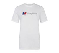 Berghaus Kurzarm-T-Shirt für Damen im Boyfriend-Stil mit großem klassischem Logo, Weiß, M