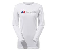 Berghaus Langarm-T-Shirt für Damen im Boyfriend-Stil mit großem klassischem Logo, Weiß, L