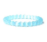 Bergkristall Armband, Blauer Opal Naturstein Perlenarmband Verstellbares Freundschaftsarmband Weihnachtsschmuck Geschenk Für Frauen Mädchen Jungen
