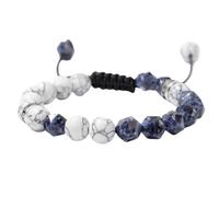 Bergkristall Armband, Natürlicher Schwarzer Onyx Aquamarin Stein Armbänder Facettierte Perlen Energie Edelstein Chakra Geflochtenes Seil Verstellbare Armbänder Armreifen Schmuck Für Frauen Männer