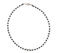 Bergkristall Schmuck (Halskette) Kette mit Würfeln und Hämatin-Kugeln 925er Sterling-Silber Modellnummer 7047