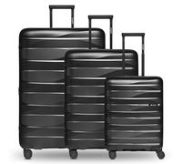 Bergpfeil Koffer-Set 3-teilig |Hochwertiges Polypropylen-Material |mit Dehnfalte erweiterbares Koffer-Set Unisex| Doppelrollen & TSA-Schloss (Travel)