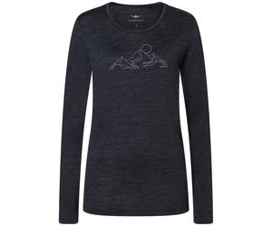 Bergzeit Basics Kaikkialla Kunes Damen Longsleeves Merino schwarz Größe M Trekking Hautfreundlich Merinowolle