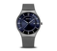 Bering 15940-378 Herrenuhr, Milanaise, Grau/Blau