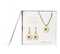 Bering 465-765-Gold-Black Damenset, Kette/Ohrringe, Gold, Schwarz