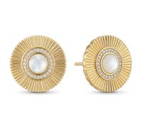 BERING Arctic Flowers Ohrstecker Edelstahl mit Zirkonia, Gold/Weiß