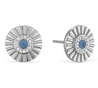BERING Arctic Flowers Ohrstecker Edelstahl mit Zirkonia, Silber/Blau