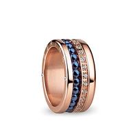 BERING Austauschbar Ringkombination für Damen in Rosé Gold & Blau mit einzigartigem Twist- & Change System, Indus