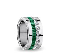 BERING Austauschbar Ringkombination für Damen in Silber & Grün mit einzigartigem Twist- & Change System, Ganges