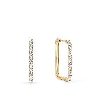 Eckige Kreolen aus Edelstahl mit Steinchen - Bering Jewelry Modell: 733-27-05