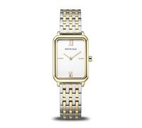 BERING Classic Damenuhr 17423-714 Bicolor Edelstahl 23x31mm | Saphirglas, Quarzwerk, Wasserdicht 3 ATM, Faltschließe, Nur 6 mm flach