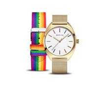 BERING Unisex Analog Japanisches Quarzwerk Uhr mit Edelstahl Armband 127220-40-334
