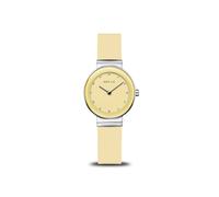 Bering Damen Quarzuhr Classic Collection mit Edelstahl und Saphirglas 3 ATM, Gelb, Armband