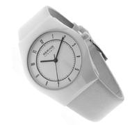 BERING Damen Analog Quarz Ceramic Collection Armbanduhr mit Kalbsleder Armband und Saphirglas 32035-654