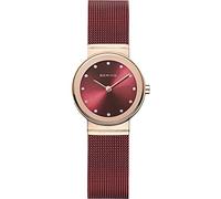 BERING Damen-Armbanduhr Analog Quarz Edelstahl rot 10126-363R